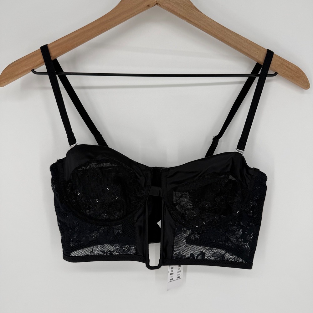 INTIMISSIMI DESIGNED IN ITALY BLACK LACE BUSTIER 34B NWT SEXY DATE HONEYMOON